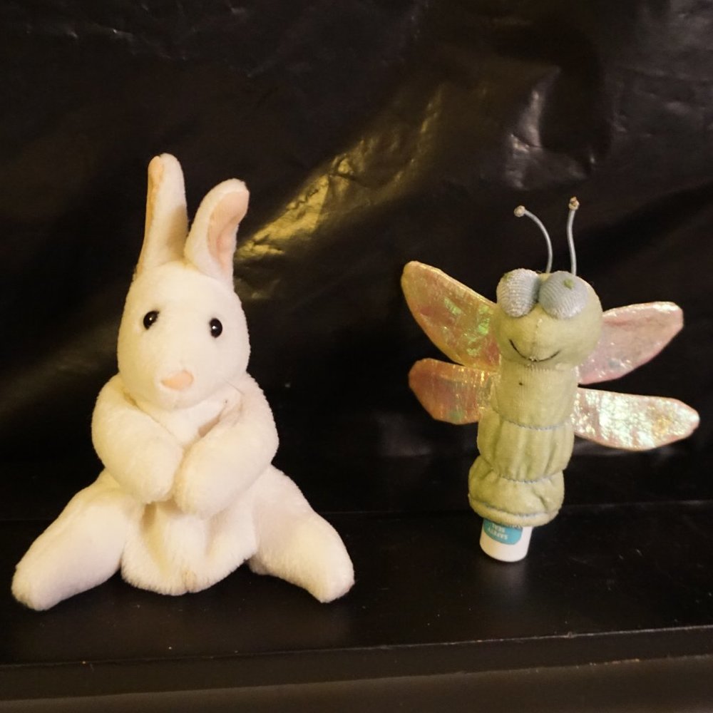 Manhattan Toy Co  Children's Finger Puppets Easter Bunny and Dragonfly